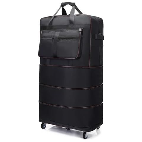 ELDA Expandable Foldable Luggage Large Rolling Travel Duffle Bags for Men Women Collapsible Suitcase with Shoulder Strap Cover