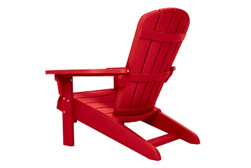 Keter Teton Adirondack Weather Resistant Furniture For Entertaining By The Pool, Patio And Fire Pit, Easy Assembly Outdoor Seating, Weatherwood #TOP3