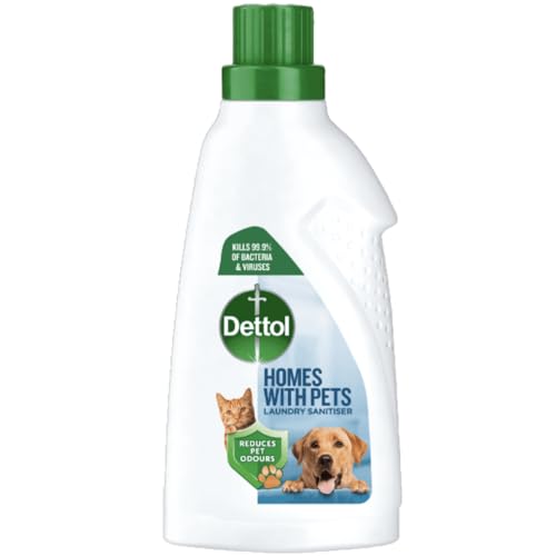 Dettol Antibacterial Laundry Sanitiser, Eliminates Odours, Fresh Breeze Scent, 750 ml - Ideal For Pet Owners, Hygienic Wash, First Aid Box Essential