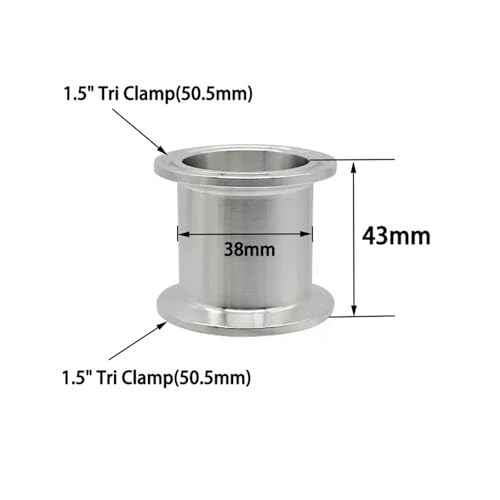 Tubo de carrete sanitario triple Clover de 38 mm para conexiones de acero inoxidable 3