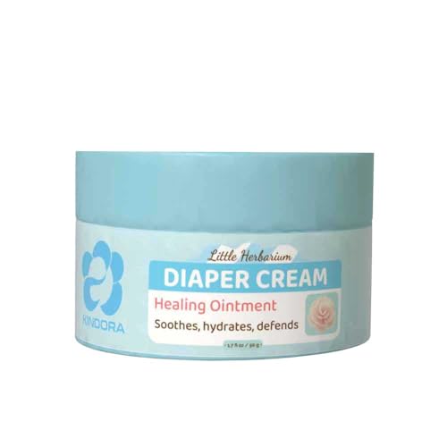 KINDORA Healing Diaper Cream – Soothing Plant-Based Ointment with Zinc Oxide, Shea Butter & Jojoba Oil – 1.7 fl oz (50g)