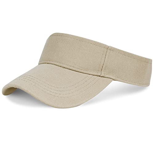 jerbro - jerbro Unisex Visoren Cap Sonne Hut Golf Tenniskappe mit Sonnenblende Baseball Kappe Baseballmütze Einstellbar Visor Sommer Schirmmütze für Damen Herren (Khaki)