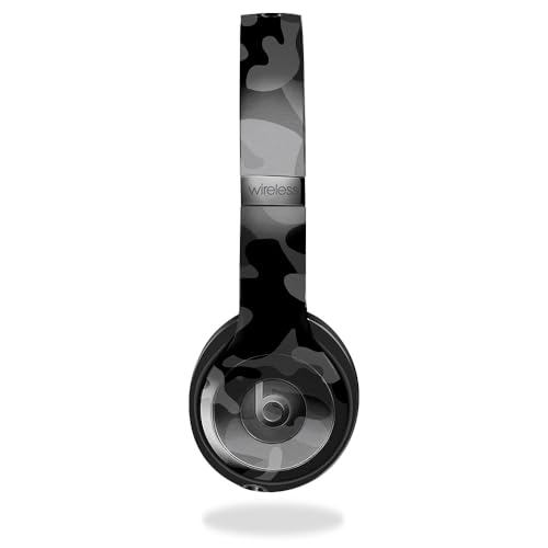 Skin Compatible with Beats Solo 4 - Black Camo - Premium 3M Vinyl Protective Wrap Decal Cover - Easy to Apply | Crafted in The USA by MightySkins