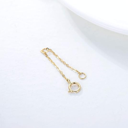 Image of 14K Gold Chain Extender for Women, Yellow Gold /White Gold /Rose Gold Adjustable Gold Necklace Anklet EXtension Chain, Available in 2 /3 /4 Inch
