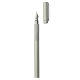 2 MUJI Aluminum Body Fountain Pens - Fine Nib - with 4 Refill Ink