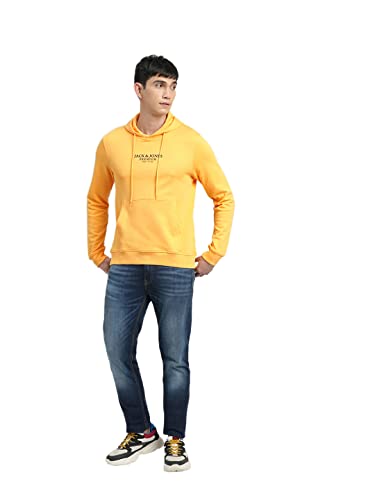 Image of JACK & JONES Men's Cotton Slim Fit Hooded Neck Sweatshirt
