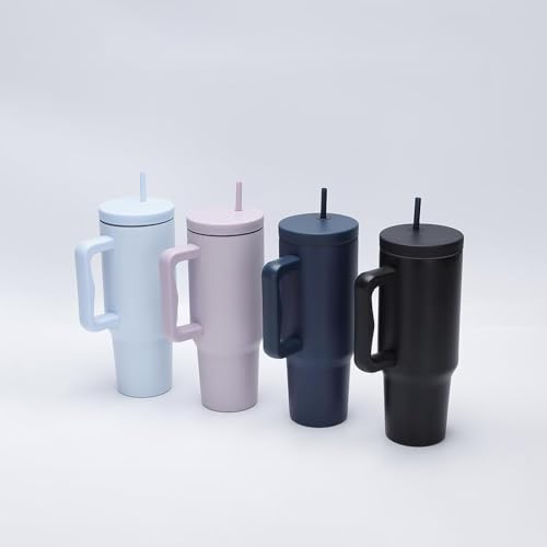 Image of Tumbler with lid and Straw 1200ML Cup Stainless Steel Vacuum Insulated Tumbler for Water, Iced Tea or Coffee 1.2L Office Gym Travelling (40 - Oz - Retro Mint)