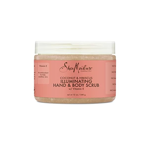 SheaMoisture Body Scrub for Dull Skin Illuminating Coconut and Hibiscus Cruelty-Free Skin Care 12 oz