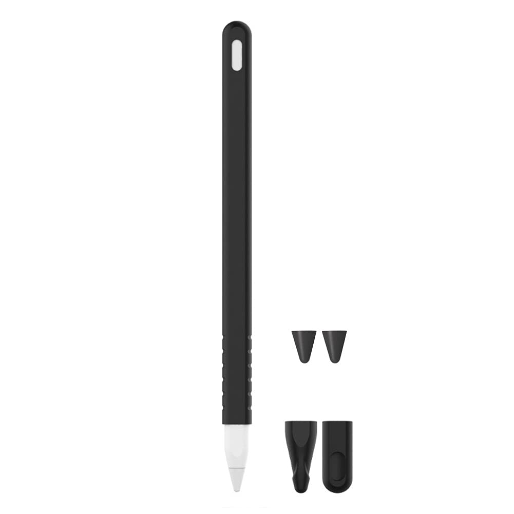OTOG Sleeve Cover Compatible with Apple Pencil 2 2nd Gen Soft Protective Silicone Grip Case 4 Protective Nib Caps;(M4 Black) (B07R24LN1N) Amazon Price History, Amazon Price Tracker