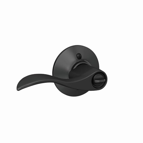 Image of Schlage F51A ACC 622 Accent Door Lever, Keyed Entry Lock, Matte Black