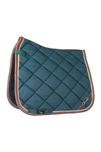 Tack Shack of Ocala HKM Golden Gate Bit Saddle Pad, Saddle Pad for Horses, English Saddle Pad for Horses, All Purpose Saddle Pad, English Saddle Pad (Petrol)