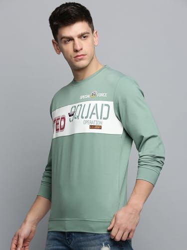 Image of SHOWOFFFF Men Typography Pullover Sweatshirt | Round Neck Full Sleeves Cotton Sweatshirt's for Mens | Regular Fit Regular Length Sweatshirts for Men's