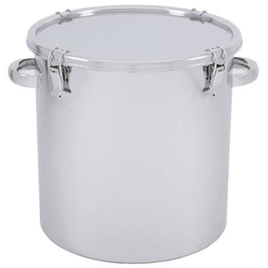 Cole-Parmer Storage Tank with Clip-Down Cover, Stainless Steel, 5.2 Gal