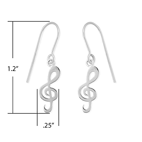 Boma Jewelry Sterling Silver Treble Clef Music Dangle Earrings4