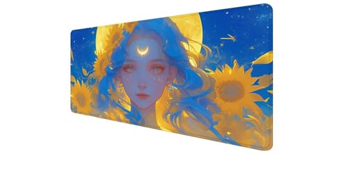 Tapis de souris XXL Tournesol 1000x400x3mm antidérapant et étanche pour le bureau