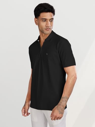 Image of BULLMER Trendy Solid Zipper Collar /Polo Neck Tshirt for Men