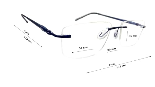 Image of N Specs An Optical Mall Reading Glasses For Men Women Unisex Stylish Framless Frame With Anti Reflected Unbreakable Fiber Glasses
