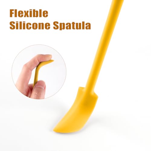 Silicone Spatula Set (6Pcs) - Mini Scraper Tool for Beauty & Food - Reach Every Last Drop, Multi-Size Spatulas for Makeup Jars, Lotion Bottles & Kitchen Containers (Yellow) Silicone Spatula Set (6Pcs) - Mini Scraper Tool for Beauty & Food - Reach Every Last Drop, Multi-Size Spatulas for Makeup Jars, Lotion Bottles & Kitchen Containers (Yellow) - Image 4