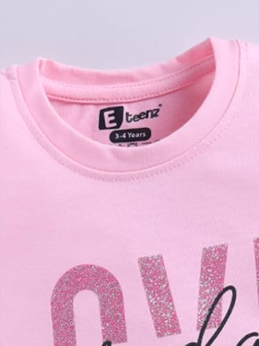 Image of Amazon Brand - Jam & Honey Girls Cotton Graphic Printed Half Sleeves T-Shirt | Regular Fit | Soft & Breathable | Age 2-8 Years (Available in Pack of 5 & Pack of 3)