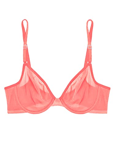 Image of Smart & Sexy Women's Sheer Mesh Demi Underwire Bra - See Through Bras
