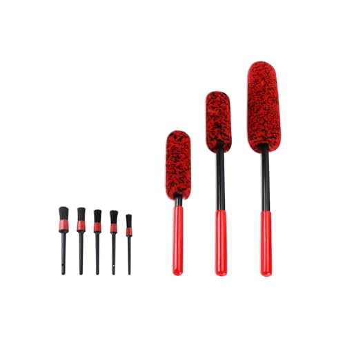 洗車ブラシ、ホイールブラシ、ブラシ、洗車、洗車道具、洗車用品、タイヤブラシ、ホイール、洗車セット、ホイールブラシ 洗車、洗車、洗車ブラシソフト、車内ブラシ、洗車セット、プラスチック、洗車用品、コンパクト8点セット(レッド)