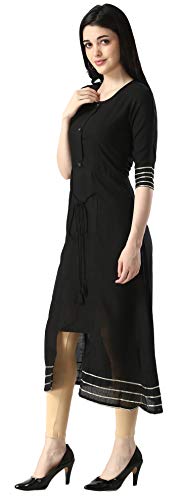 Image of OM SAI LATEST CREATION Designer Slub Cotton Fully Stitched Anarklai Kurti for Women & Girls on Jeans Palazzo or Skirt (Plus Size Upto 2XL)-(Grey)