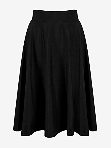 Choies Women's High Waist Midi Skater Skirt M (Black) #TOP3