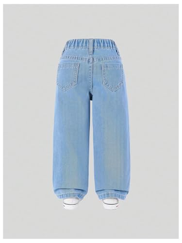 Verdusa Toddler Girl's Distressed Ripped Jean Cargo Pants Y2K Leg Denim Pants with Pockets2