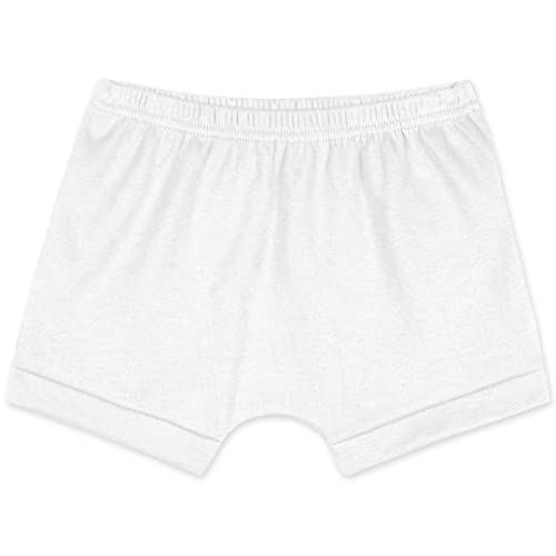 Shorts Kit com dois, Marisol Play, bebê-meninos, Branco liso e verde listrado, M