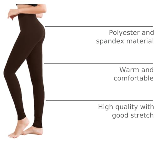 Image of Pnadty Women's High Waisted Velvet Warm Elastic Tights Winter Fleece Lined Thick Leggings Pants