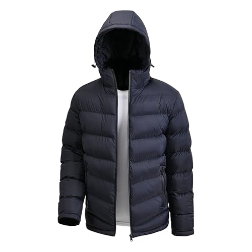 Doudoune thermique homme à capuche : manteau d'hiver matelassé et isolant