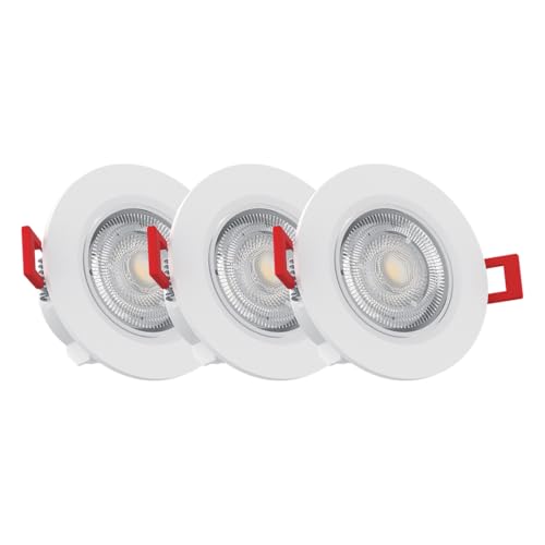 Xanlite, PACK3SEL345D, Lot de 3 Spots LED Encastrables, Dimmables, Blanc Chaud