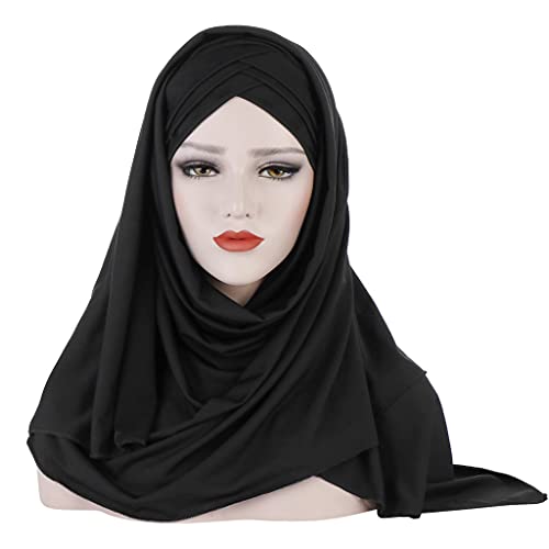 haozaikeji Muslim Turban for Women One Piece Hijab Modest Fashion Islamic Shawl Head Wrap Girl Ladies Arab Headwear Scarf