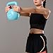 JAOCDOEN PE Kettlebell Weight for Men Women for Exercises Strength Training Functional Fitness Plyometrics (Cyan 10LB)