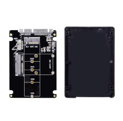 xiwai Combo M.2 NGFF B-Key & mSATA SSD to SATA 3.0 Adapter Converter Case Enclosure with Switch - Thumbnail 3