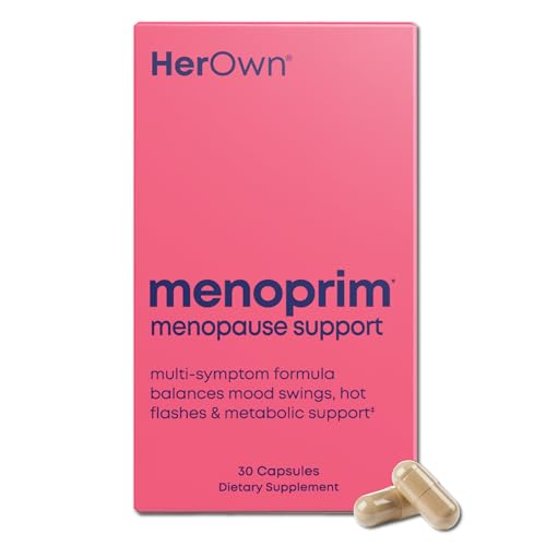 Her Own Menoprim, Menopause Support, Female Hormonal Balance Capsules for Night Sweats, Hot Flashes & Mood Swing Support, Bergamot Orange & Black Cohosh Root, 60 Capsules