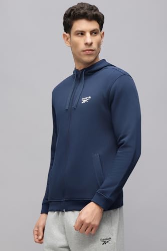 Image of Reebok Men's Full-Zip Hoodie - Soft Fleece Sweatshirt with Adjustable Hood & Front Pockets