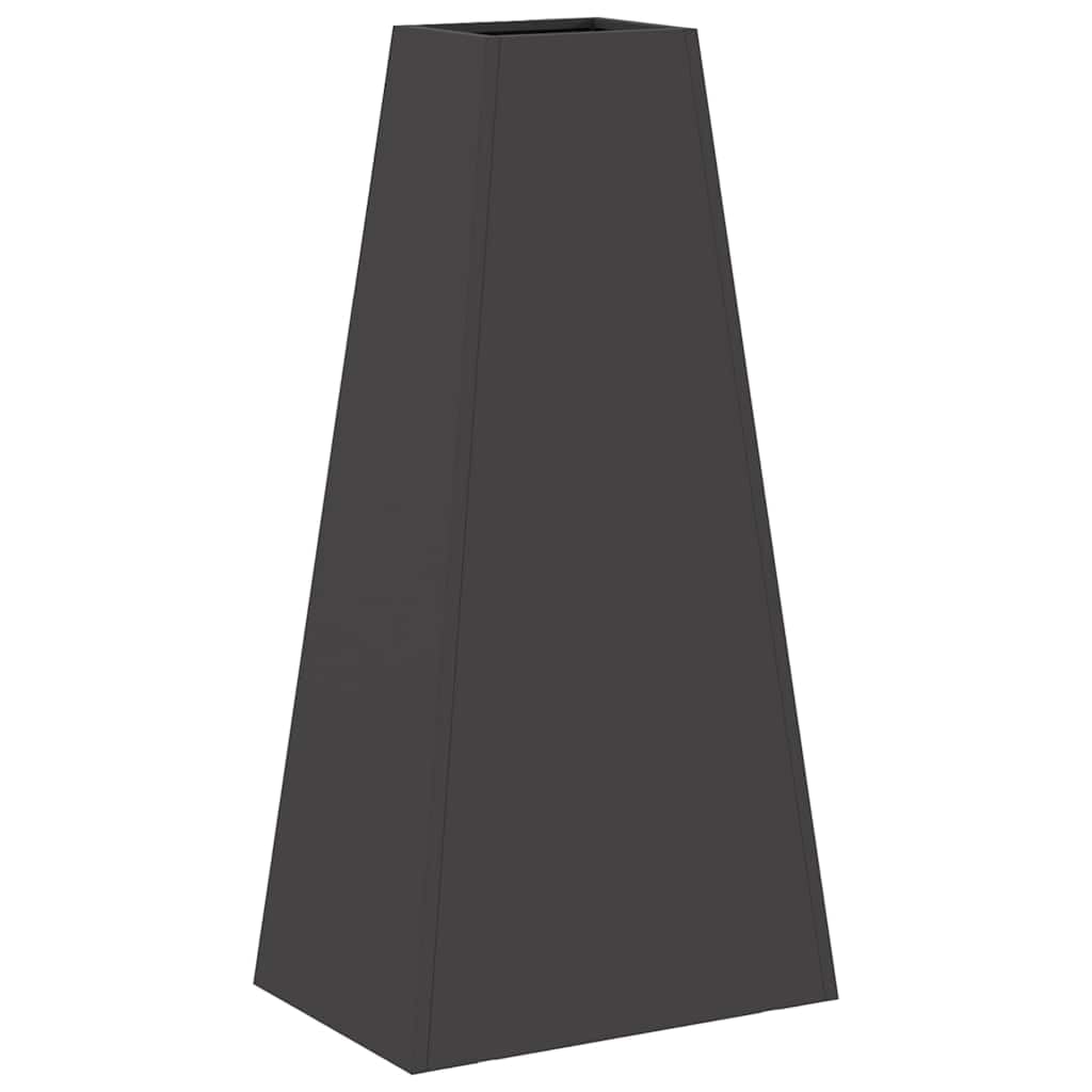 Braciere nero in acciaio 50x35x100 cm camino conico esterno con grande camera di combustione per tronchi di legna, resistente al calore, resistente alla ruggine, ideale per terrazza e giardino