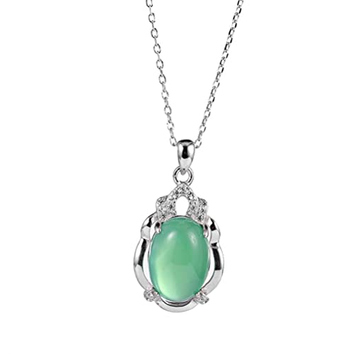 Collier chrysoprase argent S925 anti-ternissement pour sublimer les peaux sensibles