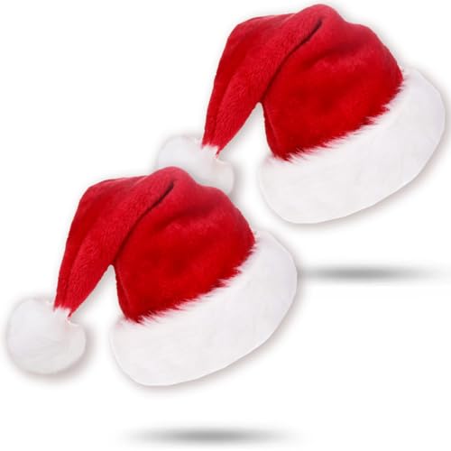 Jonami 2 Weihnachtsmütze Nikolausmütze Plüsch. Weihnachtsmann...