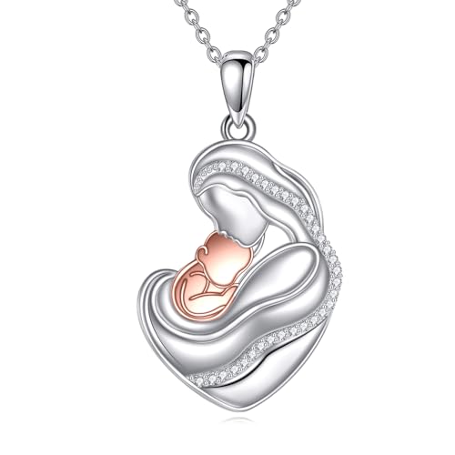 Yfn Collar De Plata De Ley Para Madre E Hijo, Colgante Para Mamá Y Bebé, Regalo Para Mamá De Hijo E Hija, Plata Esterlina, No Es Una Piedra Preciosa Yfn Collar De Plata De Ley Para Madre E Hijo, Colgante Para Mamá Y Bebé, Regalo Para Mamá De Hijo E Hija, Plata Esterlina, No Es Una Piedra Preciosa