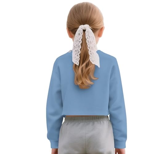 Toddler Long Sleeve Shirt Girl Crewneck Soft Girls Crop Tops for 5-14 Years Cute Pullover Outdoor2