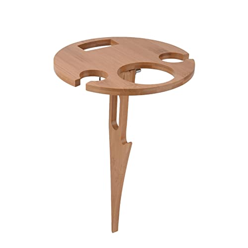 Mini Flaschen Kisangel Klappbarer Weintisch Tragbarer Picknicktisch Aus Kunststoff Für Garten Camping Strand Kleiner Runder Tisch Mit Weinglashalter Und Stauraum Für Weinliebhaber Und Outdoor-Events Picnic Table