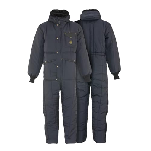 RefrigiWear Men's Iron-Tuff Insulated Coveralls with Hood, Navy, XX-Large