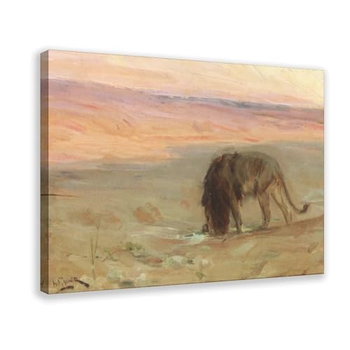 Toile Lion Henry Ossawa Tanner décoration murale bureau salon cadre à suspendre 40x61cm