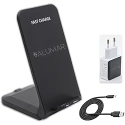 Cargadores Inalámbricos Para Celulares Android Cargador rápido Inalámbrico 15W Inteligente Negro + Power Quick Charge 3.0 - Compatible con I Phone y Android - Doble Bobina -Phone 14 13 12 11 Pro MAX XR XS X Plus Samsung S23 S22 S23 Google Xiaomi