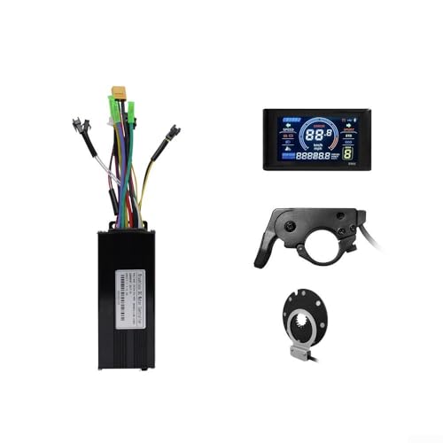Honseadek Kit de pantalla LCD a color para bicicleta eléctrica S966 con controlador de onda sinusoidal multimodo de 17A/26A/30A, acelerador y sensor de asistencia (30 A)
