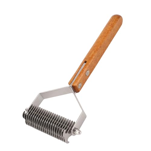 Professional Pet Grooming Brush, Dog Combs Wood Handle Double Sided Undercoat Dematting Comb Tool for Dogs Cats, Remove Loose Hair Matted Pet Grooming Brush Dogs Shedding