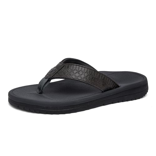Flip Flop for Men Lightweight Summer Beach Sandals with Arch Support Comfortable Waterproof Non-Slip Sole Cushion Slip on Slippers Indoor Outdoor