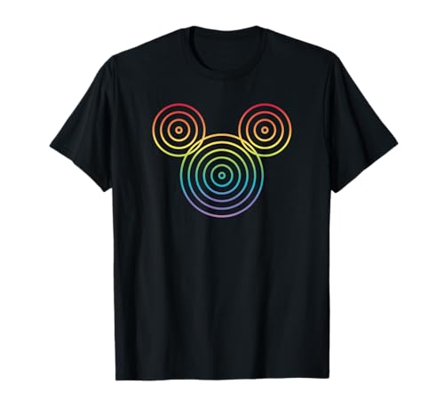 T-shirt Mickey original respirant imprimé cercles arc-en-ciel Pride